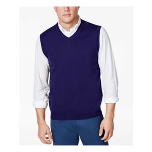 CLUBROOM Mens Navy V Neck Sweater Vest XXL